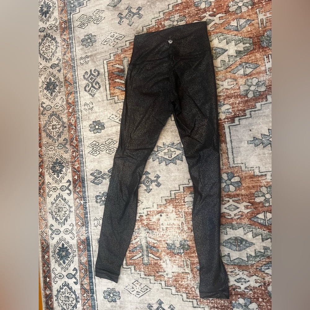 Shiny black LuLu Lemon leggings